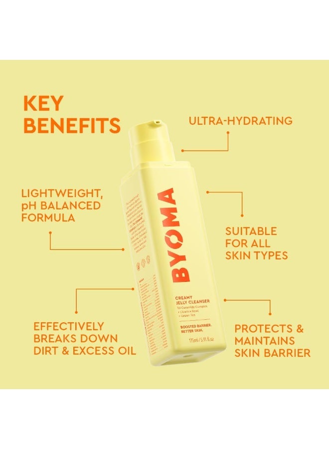 BYOMA Creamy Jelly Cleanser (175ml) Hydrating Facial Cleanser for Skin Barrier Repair -Tri-Ceramide Face Wash for All Skin Types - Gently Removes Makeup and Excess Oil - Image 3